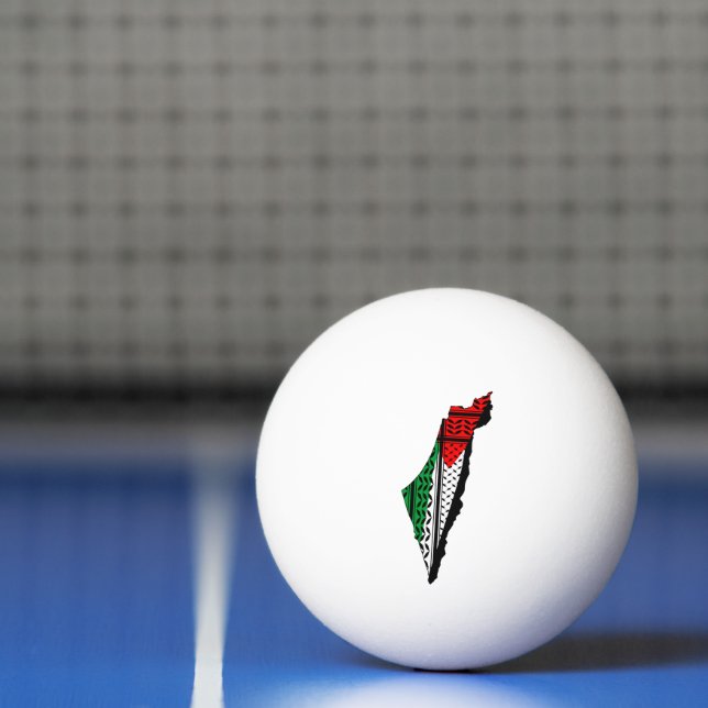 Bolinha De Ping Pong Mapa Palestino que Bandeira e Padrão Keffiyeg (Líquido)