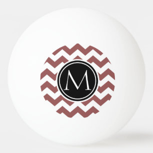 Bolinha De Ping Pong Marsala Chevron Monogrammed