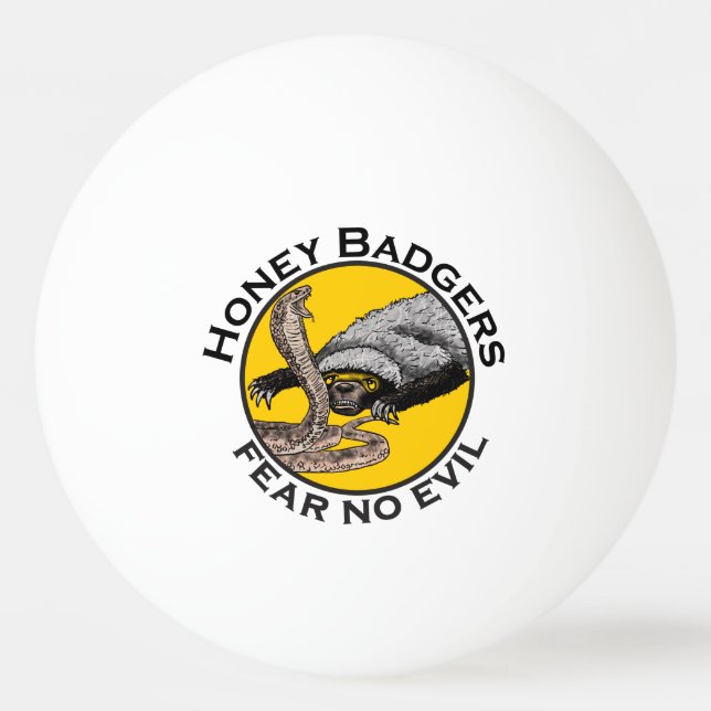 Bolinha De Ping Pong Mel Badgers não tem medo de Mau Amarelo assustador (Frente)