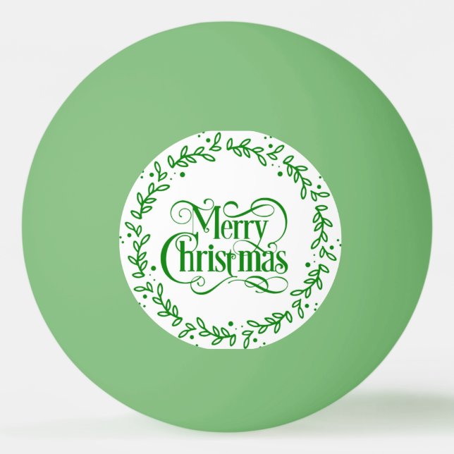 BOLINHA DE PING PONG MERRY CHRISTMAS GREEN WREATH (Frente)