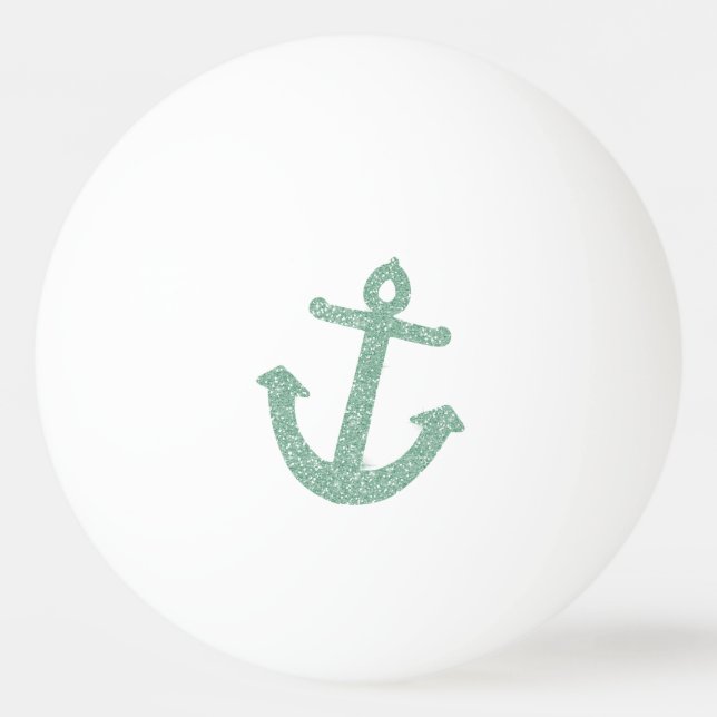 Bolinha De Ping Pong Mint Glitter Anchor (Frente)