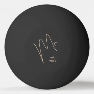 Bolinha De Ping Pong Modern Groom Borige + Script Preto