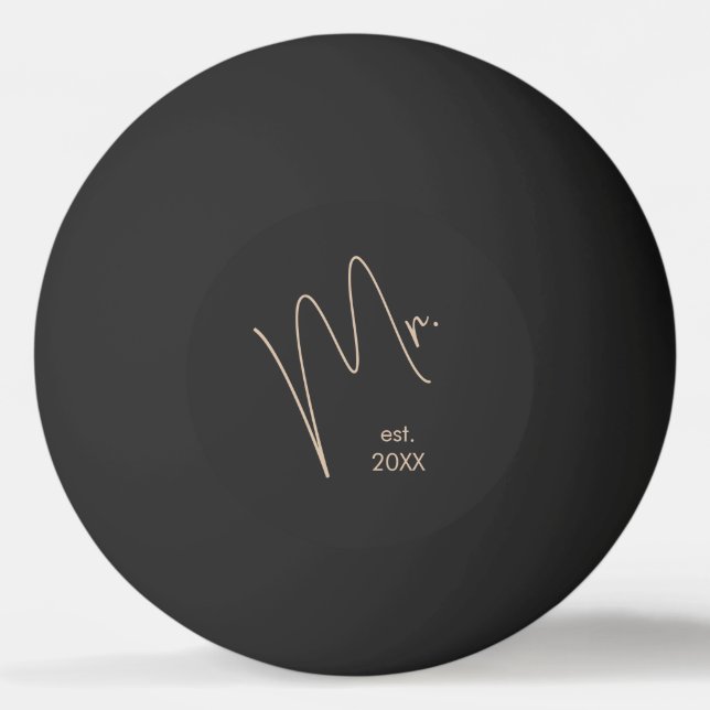 Bolinha De Ping Pong Modern Groom | Borige + Script Preto (Frente)