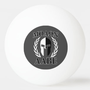 Bolinha De Ping Pong Molon Labe Spartan Helmet Laurels Black