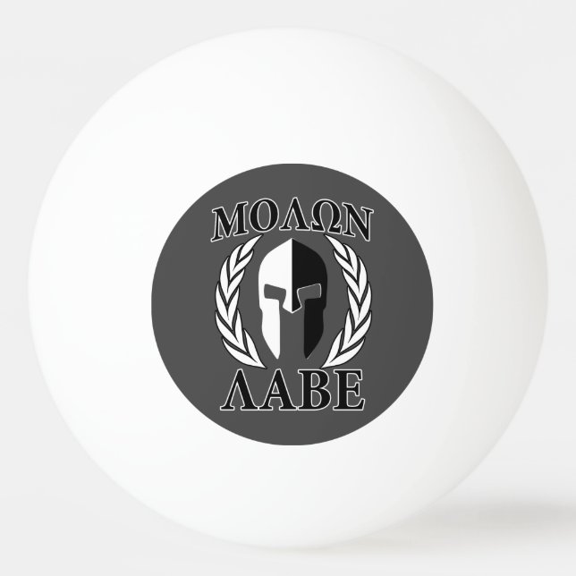 Bolinha De Ping Pong Molon Labe Spartan Helmet Laurels Black (Frente)