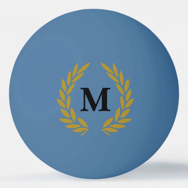 Bolinha De Ping Pong Monogram Lorberkranz Blau Gold (Frente)