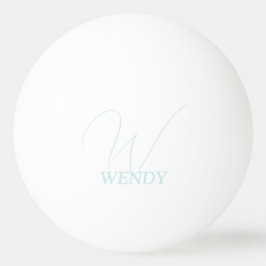 Bolinha De Ping Pong Monograma Azul Pálido