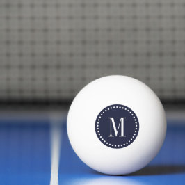 Bolinha De Ping Pong Monograma de Círculo com Pontas Azul marinho Perso