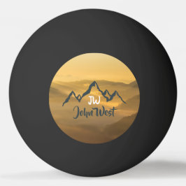 Bolinha De Ping Pong monograma de montanhas personalizável do nascer do