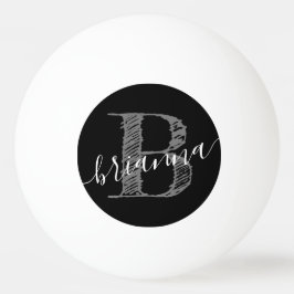 Bolinha De Ping Pong Monograma de Script Russo Personalizado Inicialmen