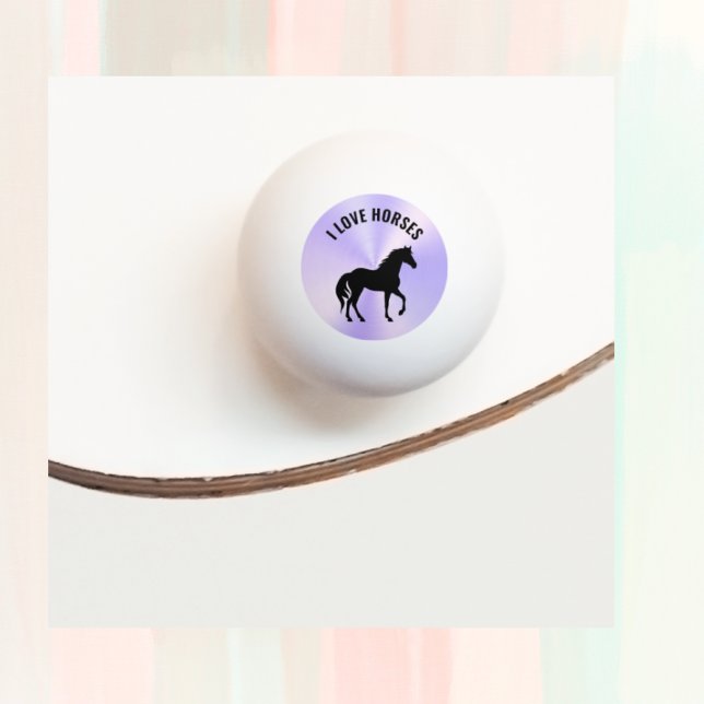 Bolinha De Ping Pong Monograma de Silhueta de Cavalo Negro | (Criador carregado)