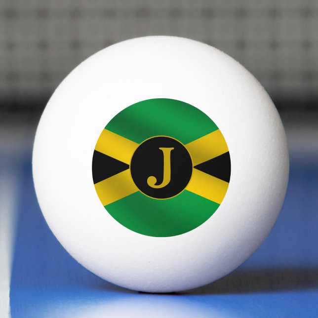 Bolinha De Ping Pong Monograma de Sinalizador jamaicano (Jamaica Jamaican Flag Monogram Ping Pong Ball)
