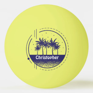 Bolinha De Ping Pong Monograma do logotipo da árvore de palma da Calif