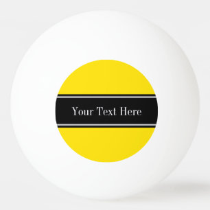 Bolinha De Ping Pong Monograma do Nome da Fita Amarelo e Preto