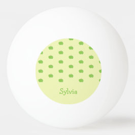 Bolinha De Ping Pong Monograma do padrão das maçãs verdes