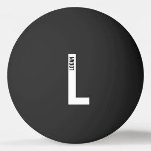 Bolinha De Ping Pong Monograma e Nome de Negrito Personalizado Moderno