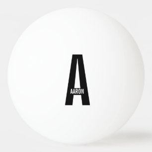 Bolinha De Ping Pong Monograma e Nome de Negrito Personalizado Moderno