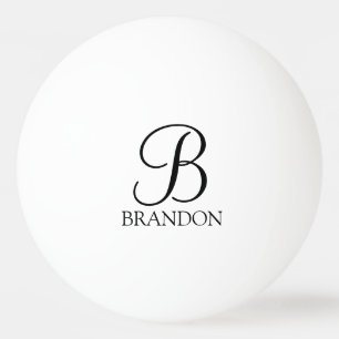 Bolinha De Ping Pong Monograma e Nome de Script Personalizado