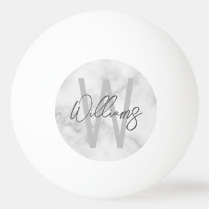 Bolinha De Ping Pong Monograma e Nome Personalizados de Script de Ângul