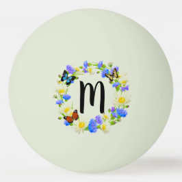 Bolinha De Ping Pong Monograma Floral