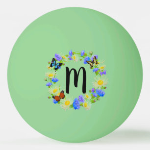 Bolinha De Ping Pong Monograma floral