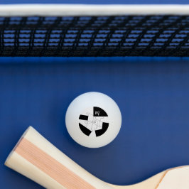 Bolinha De Ping Pong Monograma Geométrico, Em Preto E Branco