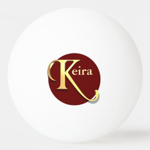 Bolinha De Ping Pong Monograma K Nome Personalizado