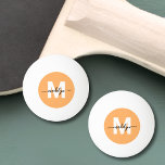 Bolinha De Ping Pong Monograma Laranja<br><div class="desc">Bola de Ping Pong Personalizada com Monograma em Laranja Pêssego.</div>