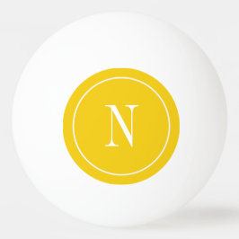 Bolinha De Ping Pong Monograma moderno amarelo e branco