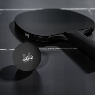 Bolinha De Ping Pong Monograma Moderno Legal Grunge Adicionar Seu Nome