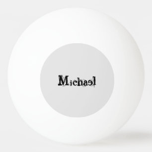 Bolinha De Ping Pong Monograma moderno minimalista, nome cinza negra