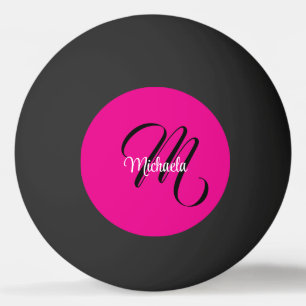 Bolinha De Ping Pong Monograma moderno minimalista, nome inicial rosa q