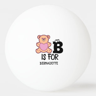 Bolinha De Ping Pong Monograma personalizado B é para ter um animal eng