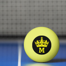 Bolinha De Ping Pong Monograma Personalizado Coroa Amarela