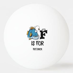 Bolinha De Ping Pong Monograma personalizado F para ilustração de desen