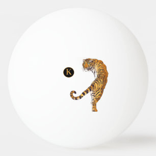 Bolinha De Ping Pong Monograma Personalizado Tigre Selvagem