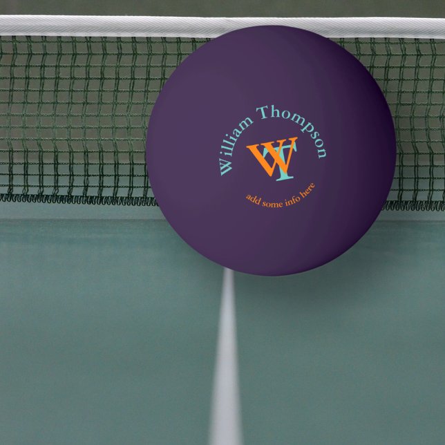Bolinha De Ping Pong Monograma - Púrpura Personalizada (Criador carregado)