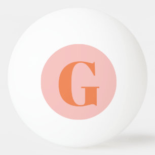 Bolinha De Ping Pong Monograma Simples Personalizado em Rosa e Laranja