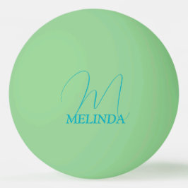 Bolinha De Ping Pong Monograma Verde Azul