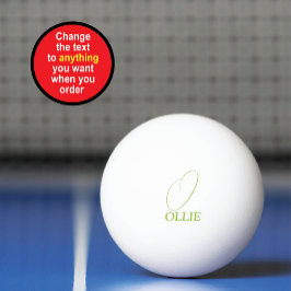 Bolinha De Ping Pong Monograma Verde Ervilha