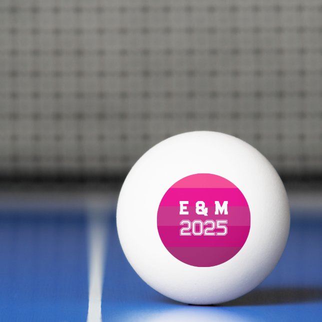 Bolinha De Ping Pong Monogramas e anos personalizáveis (Líquido)