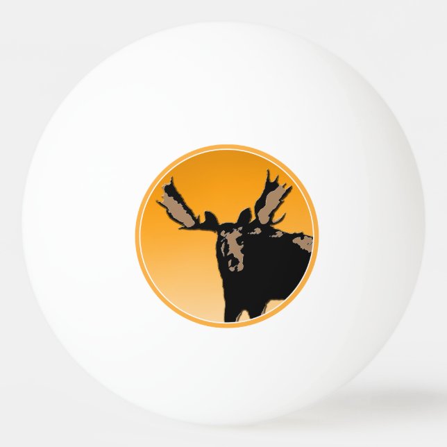 Bolinha De Ping Pong Moose no Sunset - Arte original sobre a vida selva (Frente)