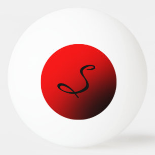 Bolinha De Ping Pong Na moda Red Black Monograma Inicial