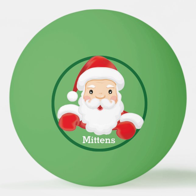 Bolinha De Ping Pong Natal Cat Stoffer Name Santa Claus (Frente)