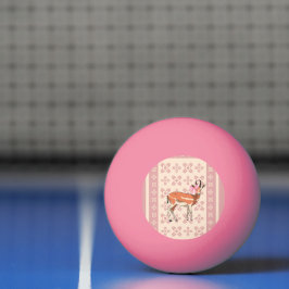 Bolinha De Ping Pong Natal Fofo com Padrão de Corça Rosa