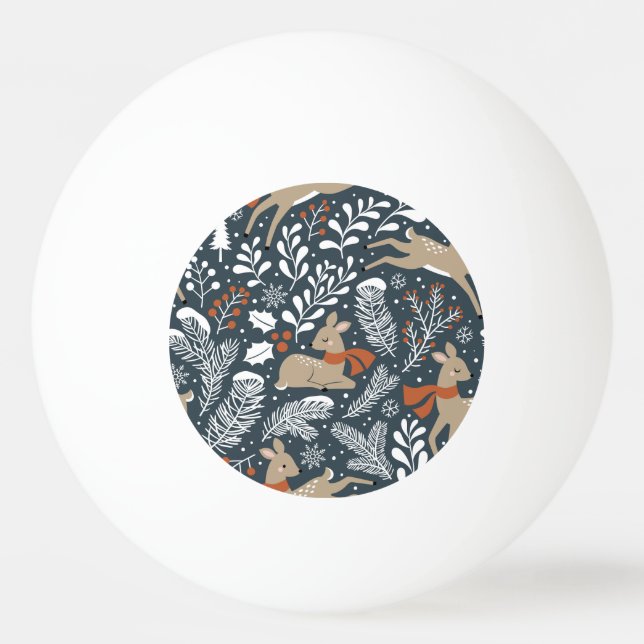 Bolinha De Ping Pong Natal vintage, design festivo (Frente)