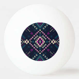Bolinha De Ping Pong Navajo tribal escuro, geométrico de vintage.