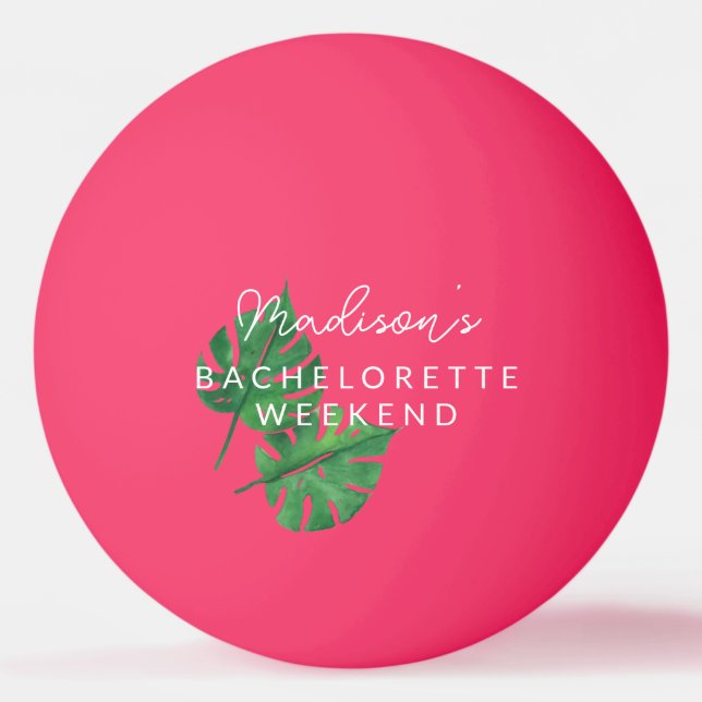Bolinha De Ping Pong Neon Bachelorette Beach Games Rosa (Frente)