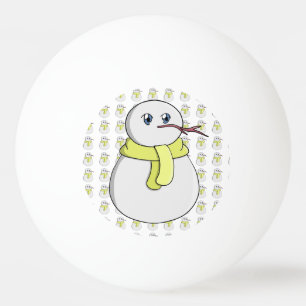 Bolinha De Ping Pong Neve vestindo um cachecol amarelo