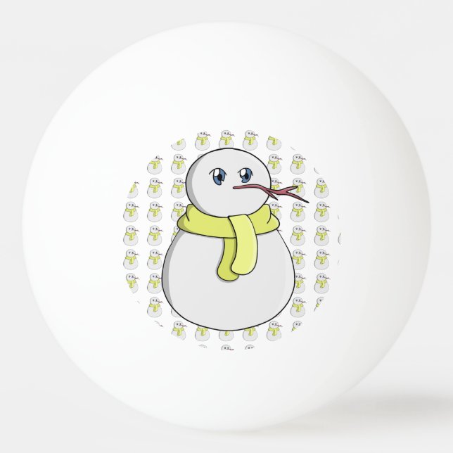 Bolinha De Ping Pong Neve vestindo um cachecol amarelo (Frente)